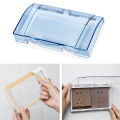 Waterproof Wall Socket Cover Double Socket | 1PC Plastic Transparent Socket Protector Waterproof Electric Plug Cover Splash Box Switch protection Double Sockets Supplies. 