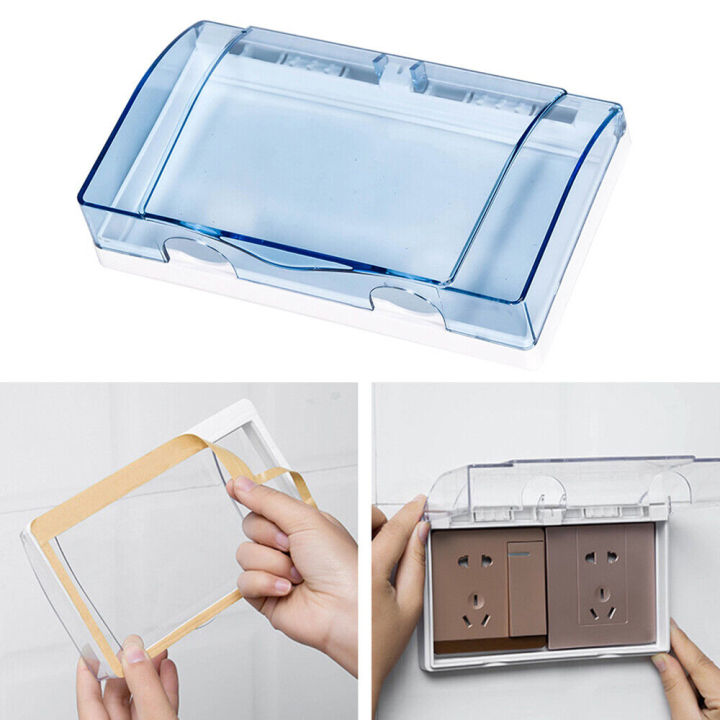 Waterproof%20Wall%20Socket%20Cover%20Double%20Socket%20%7C%201PC%20Plastic%20Transparent%20Socket%20Protector%20Waterproof%20Electric%20Plug%20Cover%20Splash%20Box%20Switch%20protection%20Double%20Sockets%20Supplies%20-%20Image%202