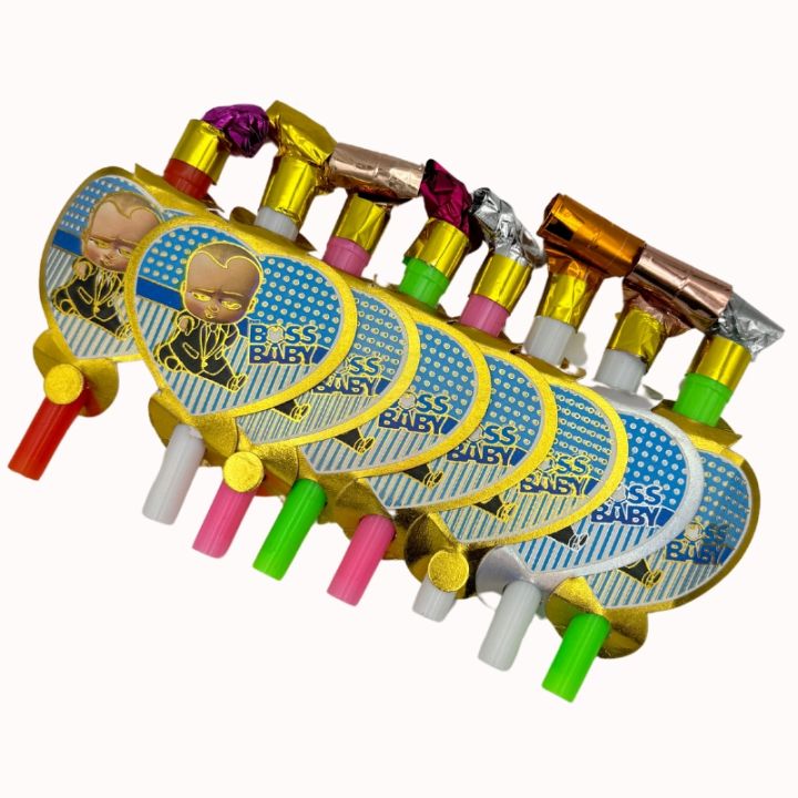 BOSS BABY THEME WHISTLES - PACK OF 8 WHISTLES - BOSS BABY WHISTLES