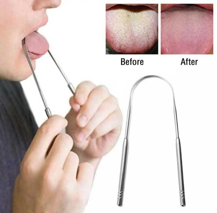 Fight Bad Breath Medical Grade Stainless Steel Tongue Scraper