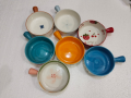 1Pc Koreaan Cute Ceramic Bowl Random Color - Fruit Print Bowl, Tableware Cute Ceramic Bowl With Handle, Microwave Heating Bowl Instant Noodle Bowl. 