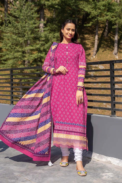 3PC Printed Unstitched Lawn Suit KLA-2800