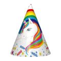12pcs/lot Rainbow Unicorn Party Paper Caps unicorn Hats For Kids Happy Birthday Party Supplies kids favors. 