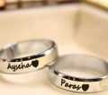 CUSTOMIZED SINGLE NAME RING THREE COLORS AVAILABLE GOLDEN,SILVER,BLACK (PERFECT GIFT TO SEND YOUR WIFE , HUSBAND , FIANCE OR ANY ONE). 