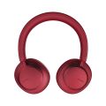 Urbanista Wireless Over Ear Bluetooth Headphones, 50 Hours Play Time, Active Noise Cancelling Wireless Headset with Microphone, On Ear Detection with Carry Case, Miami, Ruby Red. 