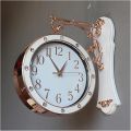 Modern Luxury Double Sided Clock hanging Living Room Silent two-way clock Fancy And Attractive Wall Clock For Home Interior restaurant wall hanging quartz clock and Decor High Quality Beautiful Wall Clock. 