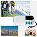 Portable Mini USB FM Radio rechargeable with Speaker Music Player Micro SD/TF Card Radio Speaker(18650 2000MA) (White) ORIGINAL UK ZONE STOCK. 