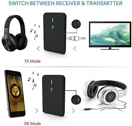 Ziidoo Bluetooth 5.0 Transmitter and Receiver, 3-in-1 Wireless Bluetooth Adapter,Low Latency Bluetooth Audio Adapter for TV,Car,Home Stereo System