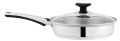 sonex Fry pan with glass lid Stainless Steel double Bottom Heavy guage all sizes mention. 