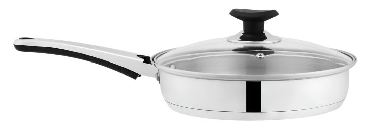 sonex%20Fry%20pan%20with%20glass%20lid%20Stainless%20Steel%20double%20Bottom%20Heavy%20guage%20all%20sizes%20mention%20-%20Image%202
