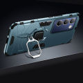 Quiberk for Vivo Y100 5G / V40 SE 5G Case Shockproof Armor Metal Ring Stand Holder Hard Protective Cover. 