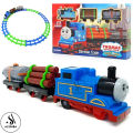 Thomas Cartoon Train Toy Set For Kids - Battery Operated Train - 11 Pcs Train Set Toy For Kids - Track Size Approx. 140cm - Multicolor. 