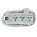 Extension Board with Voltage Display 10 Ft Long Cable and Without Cable 3 pin Universal Sockets. 