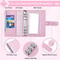 A6 Budget Binder with Zipper Envelopes, Budget Planner Book Money Saving Organizer, Cash Envelopes for Budgeting Pink. 