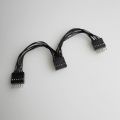 11P 11pin USB Data Extension Cord 1 Female to 2 Male Y Splitter Cable for Lenovo Desktop Computer Mainboard Motherboard USB 10cm. 