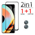 For oppo Realme 10 Pro plus 2in1 9H with black border Tempered Glass For oppo Realme 10 Pro plus Glass Screen Protector oppo Realme 10 Pro plus Cover Protective Film Camera lens film. 