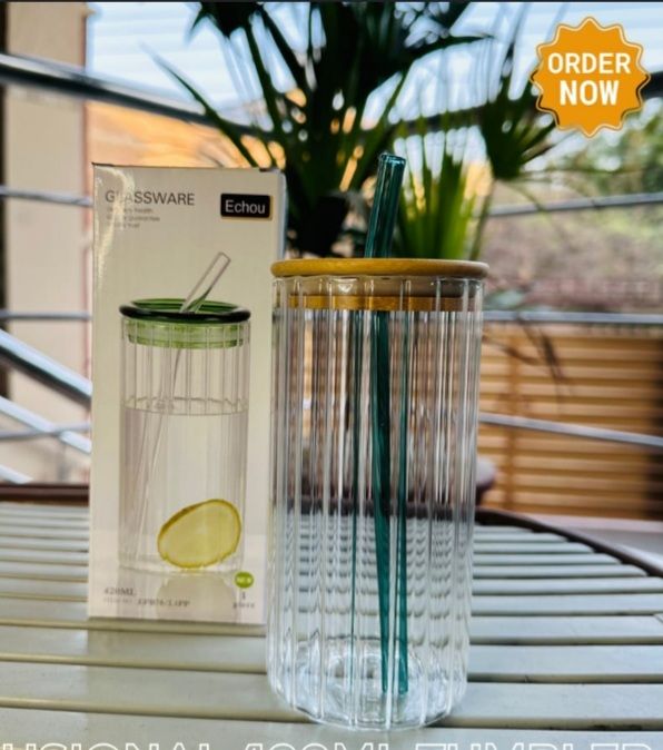 Juice Glass with straw | 1PC AIR TIGHT STRAW JUICE JAR | 420Ml , EPB78/L1 | HIGH QUALITY BOROSILICATE MADE Glass | light in weigh | can use in everyday drink