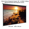 Hitech-Vision Manual pull Projector Screen - Matt White 120" 4:3 (8 ft x 6 ft). 