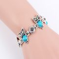Vintage Owl Jewelry set Dangle pendant Necklace Bracelet Earrings lady accessories. 