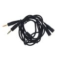 Extension Cable headset extend cord for steelseries siberia v2 gaming headphone length 2m with 3.5 mm headphone splitter. 