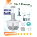 Chopper Food Processor - 2000ml 3-Blade - chopper machine 2Litre - blender - home appliances - mini chopper - qeema machine - onion chopper - meat chopper - hand chopper - handchopper - manual chopper - hand chopper manual - push chopper  hand pat chopper. 