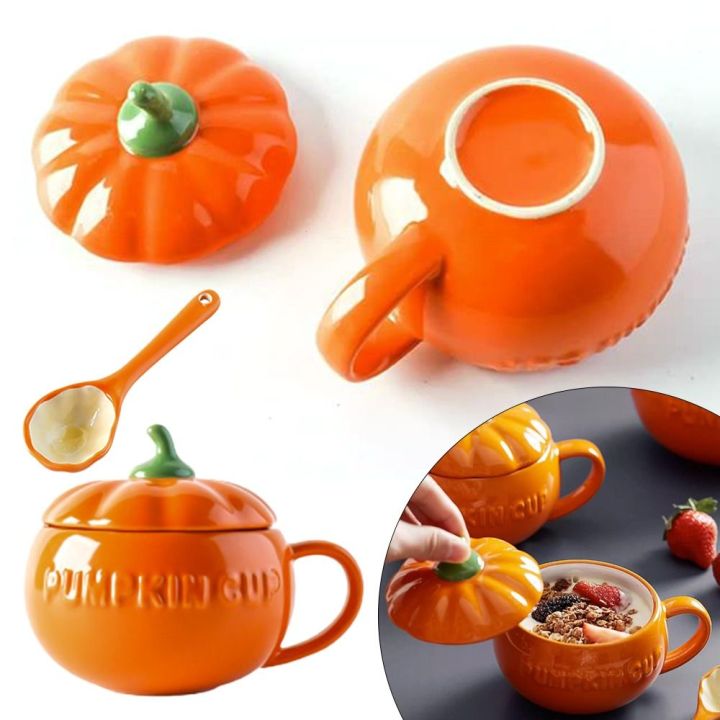 300ml/500ml/850ml%20Halloween%20Pumpkin%20Shaped%20Ceramic%20Cup%20Spoon%20Kawaii%20Soup%20Mug%20With%20Lid%20Oatmeal%20Cup%20Creative%20Water%20Cup%20-%20Image%203