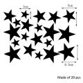 20Pcs 3D Star Shape Acrylic Mirror Wall Stickers Floor Stickers DIY Art Mural Decals for Kids Room Living Room Home Decor Removable (Silver). 