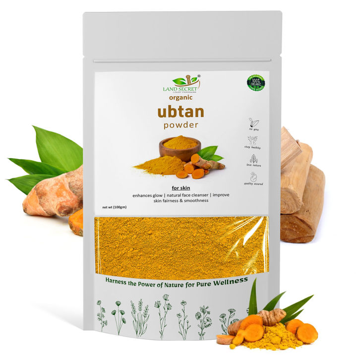 Land Secret Ubtan Powder – Pure Herbal Blend for Glowing Skin, Natural Exfoliation & Radiance Boost – Ayurvedic Skincare for Face & Body