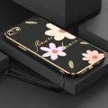Flower Style Casing for OPPO A83 A57 2016 A59 F3 Lite New Design Square Shape Phone Case Soft Plating Case Cover with Free Lanyard. 