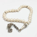 Export Quality Natural unique design Tasbih Natural Pearl misbaha Freshwater Pearl Muslim Jewelry Rosary Bead Islamic Gift (10mm x 33beads) – muslim Pearls zikr prayer Tasbeeh - handmade  Rosary 10mm tasbi counter Stress Relaxation. 