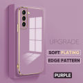For Samsung S21 5G Soft Original Square Edge Pattern Casing Plated Phone Shell Luxury Plating Soft Phone Case. 