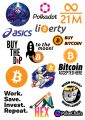 "Premium Crypto Sticker Pack: Laptop, Water Bottle, and Diary Decals". 