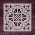 Scrollwork Motif Pattern Multi-Surface Stencil for DIY Projects. 