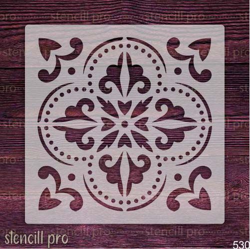 Scrollwork Motif Pattern Multi-Surface Stencil for DIY Projects