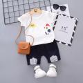 T-Shirt And Short Pant For Kids Baby Boys And Girls Round Neck Short Sleeves Tee Tops Clothes Sets Dresses Outfit. 