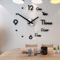 3D DIY Mirror Surface Wall Clocks / Modern Design Large Silent Clock /Self-Adhesive Acrylic Digital Wall Clock /Wall Watch for Living Room Decoration. 