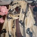 Silk Scarf Women Natural Silk Scarves Hijabs printed stole random Colors Beach Cover up. 