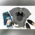 Minnie Mouse cheetah print Disney Girls top T shirt. 