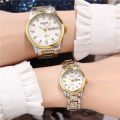 【ZOSR】 Relo Buy 1 Take 1 couple watch for men and women automatic Date  water proof Quartz Watches Fashion Elegant Stainless Steel luminous display gold Casual Ladies wristwatch. 