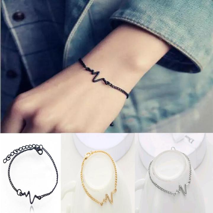 Heartbeat%20Woman%20Stainless%20Steel%20Bracelet%20Jewelry%20-%20Image%202