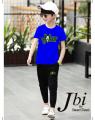 Summer Kids The Joker Printed Tracksuit Half Sleeves Round Neck T shirt With Trouser Tracksuit for Kids. 