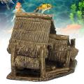 Aquarium Ceramic House Ornament Fish Tank Hiding Cave Shelter Landscape Decor. 