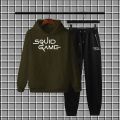 Squid game Printed winter Hood Tracksuit For Men and Boys. 