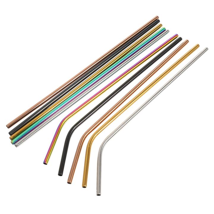 Reusable Stainless Steel Straws,Set of 10 Extra Long 10.5inch Metal Drinking Straws With 2 Brushes and Carry Bag,Environment-Friendly Straw For 20/30oz Tumblers,Beverage,Starbucks