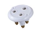 3 PIN POWER PLUG TOP PLUG WITH 2 PIN SOCKET 30A PORCELAIN – 352 (JEKO)DELUXE TEDDY SWITCH 10A PORCELAIN BASE – 316 (JEKO) 3 PIN PIPE STABILIZER SOCKET 20A FLUSH TYPE. 