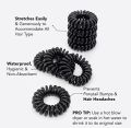8Pc Telephone Cord Hair Tie-Stylish & Durable Telephone Wire Hair Ties - No Crease, Gentle on Hair, Long-Lasting Hold, Perfect for All Hair Types, Multi-Functional Hair Accessories in Trendy Multi Colours (Matt Black, Candy Colours) and Size. 
