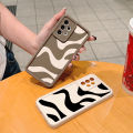 UCUC for iPhone 12 Back Cover Black White Stripes Ladder Camera Soft Rubber Protection Phone Case. 