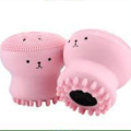 Cute Face Octopus Shape Facial Sponge Cleansing Brush Silicone Facial Massager for Face Pore Cleaner, Acne & Oil Removal, Makeup Cleaner. 