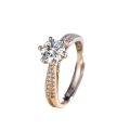 Classic cross-border six-pronged ring women's fashion versatile moissanite ring women's full diamond adjustable flip ring wholesale. 