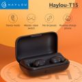Haylou T15 2200mAh Touch Control Wireless HD Stereo Bluetooth Earphones - Black. 